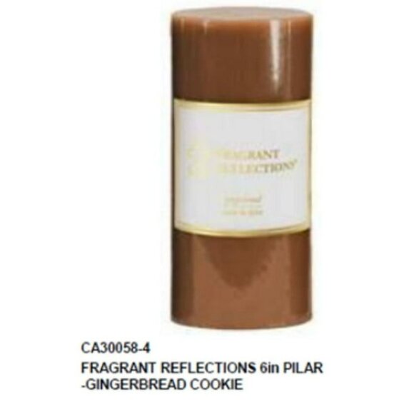 Fragrant Reflection 6" Pillar Candle (Gingerbread Cookie) - - Picture 4 of 4